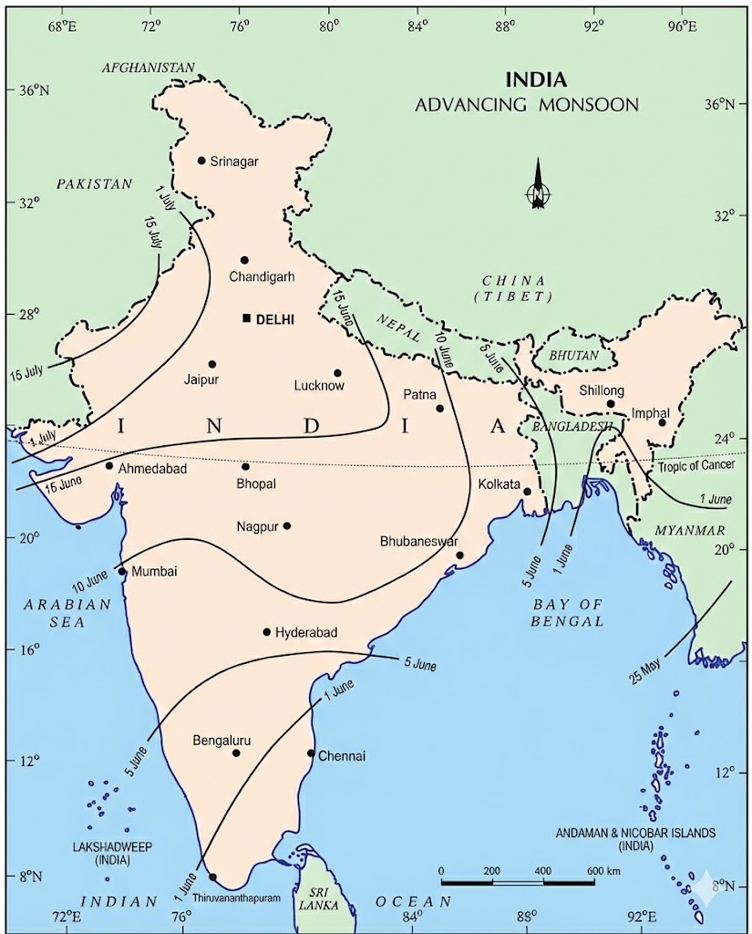 Retreating Monsoon Map